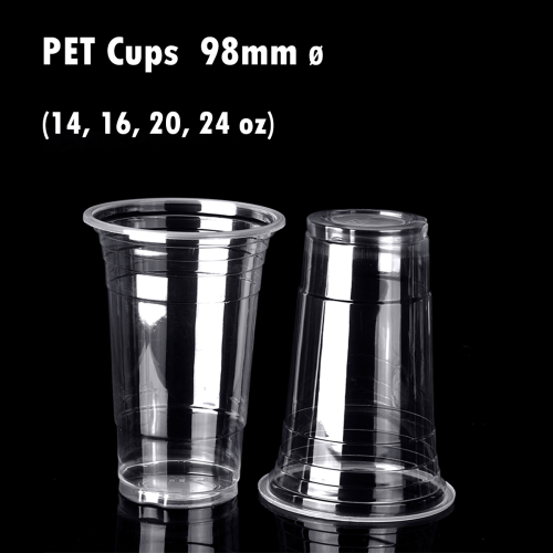 PET Cups 12/16/20/24oz, 98mm ø